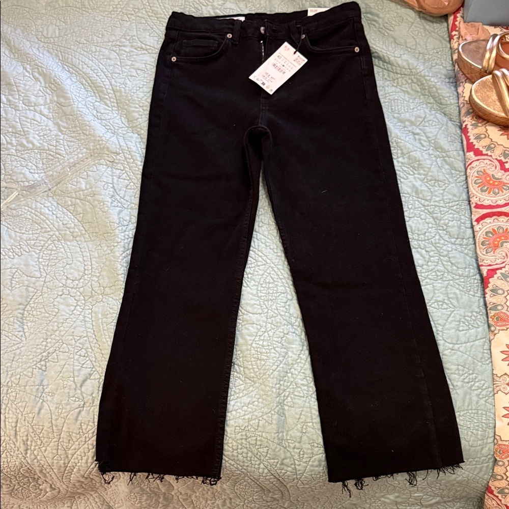 Zara Women's Straight Leg Dark Jeans